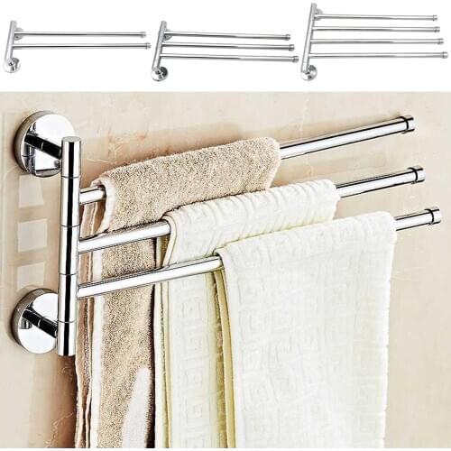 Stainless Steel Towel Bar Rotating Towel Rack Bathroom Kitchen Wall-mounted Towel Polished Rack Holder Hardware Accessory