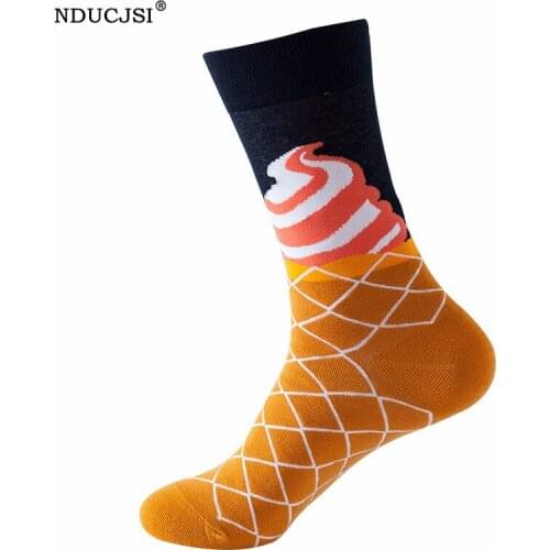 NDUCJSI Funny Women Fashion Harajuku Socks Cotton Lovely Art Food Happy Socks Funny Design Warm Comfortable Christmas Gift New