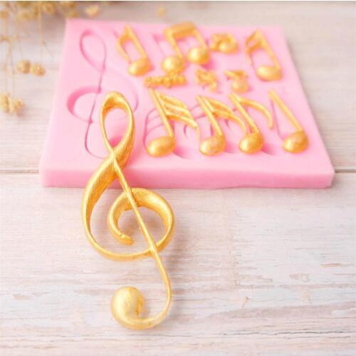 Notes Musical Instruments music singing Silicone Mold Sugarcraft Cake Decorating Chocolate Shower Party Cake Infant Dress Mould