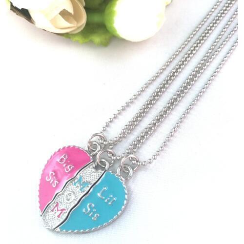 3 PCS In 1 Set Mon and Sister Necklace Best Friends Forever Necklace For Women Men Children Friendship Best Gifts colar