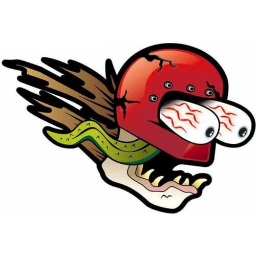 Personality Car Sticker for Rat Fink Helmet Anime Cartoon PVC JDM Bumper Trunk Graphics Decal Waterproof Cover Scratch 13cmX9cm