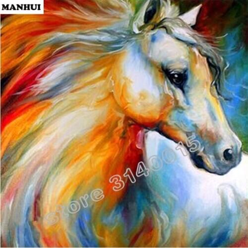 Full Square Diamond 5D DIY Diamond Painting Painted horse Embroidery Cross Stitch Rhinestone Mosaic Painting Home Decor BFC316