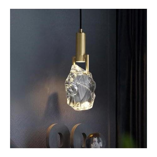 Simple light luxury crystal pendant light bedroom bedside lamp personalized bar Led Pendant lamp