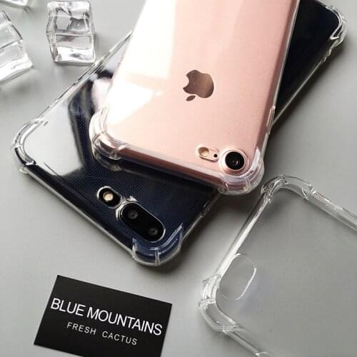 TPU Transparent Soft TPU Case for iphone 6 7 8 Plus X XR XS 11 Pro Max Clear Anti-knock Shockproof Phone Protection Case