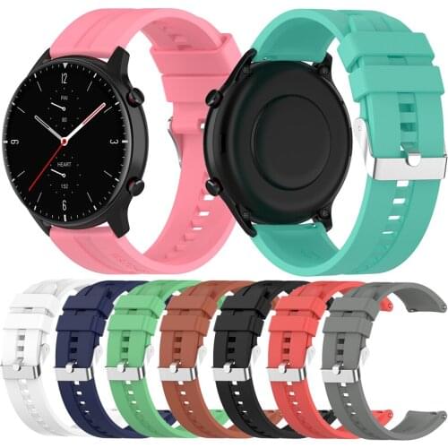 22mm Silicone Bracelet Band For Xiaomi Huami Amazfit GTR 47mm GTR 2 2e Sports Watch Wrist Strap Correa For Amazfit Pace Stratos