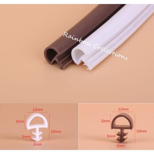 5*12mm 5Meters/lot rubber sealing strips crash soundproof door thong strip wooden door/ window sealed slot type easy to instal