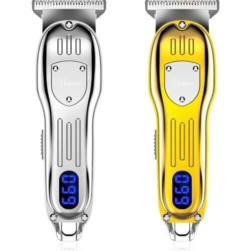 S hair trimmer USB rechargeable hair clipper haircut machine 0mm oilhead clipper white hair carving clipper beard trimmer LCD
