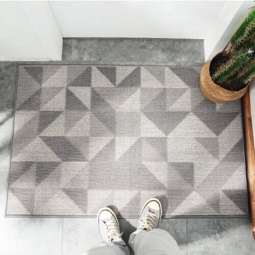 Modern Geometric Wear Resistant Front Door Mats Entrance Rug Latex Backing Non-Slip Indoor Outdoor Kitchen Floor Mat Rug Carpet