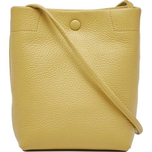 Genuine Leather Bucket Bag For Women New Mini One Shoulder Bags First Layer Cowhide Designer Crossbody Bag Fashion Women Handbag