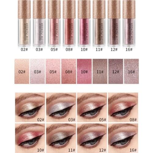 Metallic Pigments Metals Gloss Shiny Long Lasting Waterproof Shining Eye Shadow Sparkling Liquid Glitter Eyeshadow