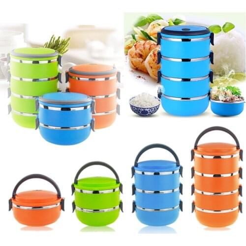 Thermal Insulated Bento Picnic Storage Mess Tin Food Jar Multilayer Stainless Steel For Outdoor Camping Sal