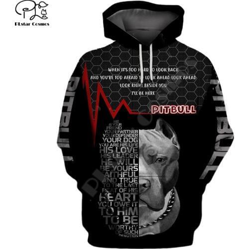 New Mens clothing Funny pitbull Dogs 3d print hoodies autumn long sleeve Sweatshirts women pullover tracksuit hood hoody outwear