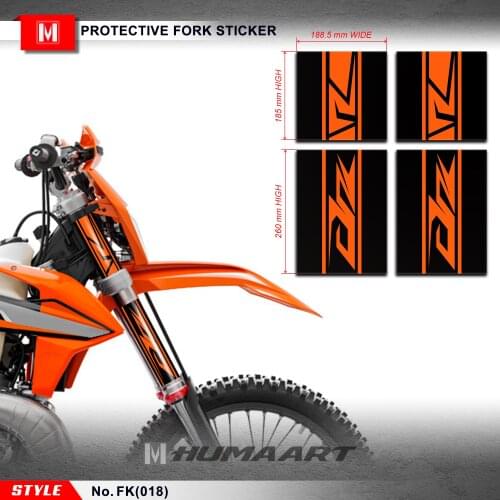 HUMAART Upper Mid Fork Tube Guards MX Racing Decal Vinyl Graphic Sticker Deco Kit for MX Dirt Bike Off Road Motorcycle Motocross