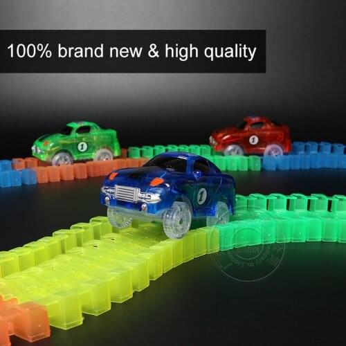 Magical Luminous Racing Flexible Track Play Bend Glow In Dark Electronic Light Car Race Track DIY Toys childrens toys for Kid