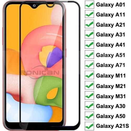 Tempered Glass For Samsung Galaxy A01 A11 A21 A31 A41 A51 A71 Screen Protector Glass A21S M11 M21 M31 A30 A50 Protective Glass