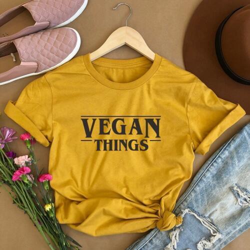 ONSEME Vegan Things T Shirt Women Hipster Slogan Tees 90s Gothic Female Streetwear Clothing Harajuku Tops Letters T Shirts