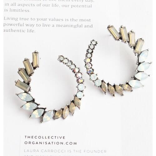 LUBOV Colorful Crystal Drop Earrings Women Round Circle Dangle Earrings Rhinestone Gifts Wholesale Luxury Ear Accessories INS