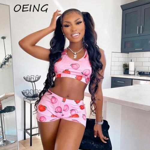 2021 Fashion Women Tracksuit 2 Piece Set Print Casual Jogging Suits Pink Bras and Shorts Biker Sets