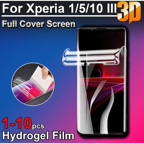 1-10pcs/lot 3D Ultra Clear Soft LCD Full Screen Protectors Coverage for Sony Xperia1/5/10 III Hydrogel Film (Not Glass)