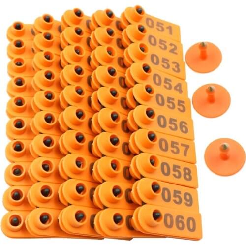 100 Set Sheep Ear Tag Signs With The Word Ear Laser Typing Copper Head Earrings Farm Animal Quality Plastic Identification Card