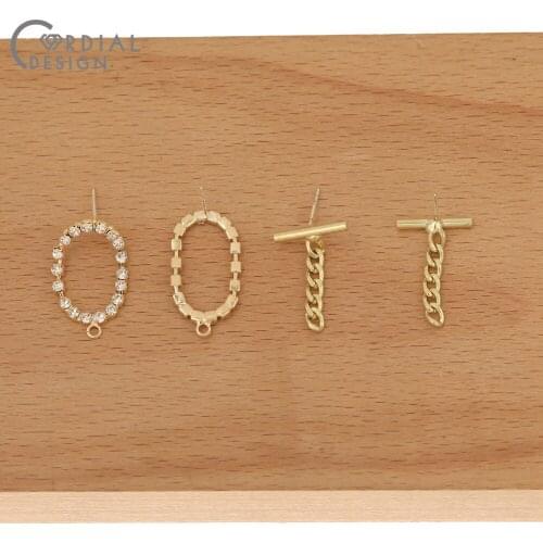 Cordial Design 100Pcs DIY Making/Rhinestone Earrings Stud/Jewelry Accessories/Hand Made/Claw Chain/Jewelry Findings & Components