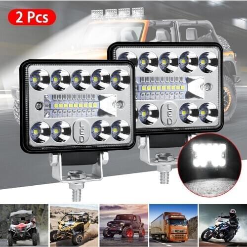 2Pcs LED Work Light Bar 57W 12V 19 Leds Car Lights Car SUV Off Road Driving Fog Lamp Bulb 2800LM For Dropshipping Fast Delivery
