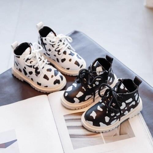 2020 Childrens Shoes Classic Cow Martin Boots Girls Autumn Pu Boots Kids Fashion PU Leather Boots Size 21-30