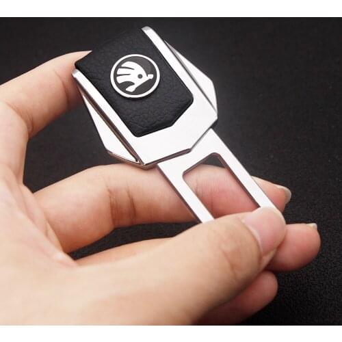 Car Safety Buckle Clasp Insert Plug Clip Seat Belt Card Personality Buckle For Skoda Fabia 2 3 Karoq Kodiaq Octavia 3 Superb 2 3