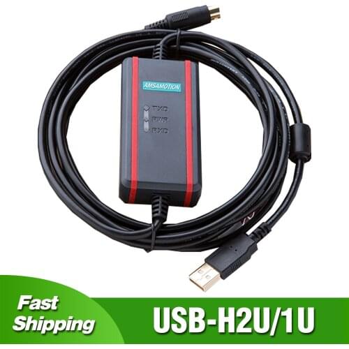 FTDI Chip Isolated USB-H2U for Inovance H0U H1U H2U Series PLC Programming Cable Data Download Line