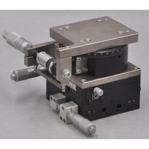 CHUO SEIKI XYR axis 3D manual optical cross rail rotary platform fine adjustment slide 75 * 90mm