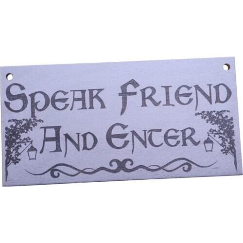 Speak Friend And Enter Wooden Hanging Man Cave Gift Plaque Dad Pub Bar Sign Promotion