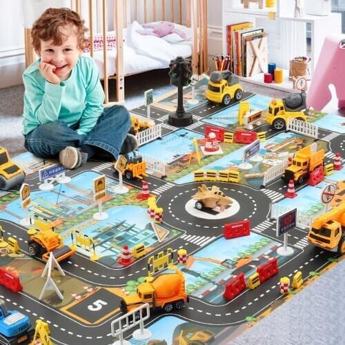 Large City Traffic Car Park Play Mat Toy Car for Living Bedroom Children Game Crawl Healthy Material Mat Kid Room Place Decor
