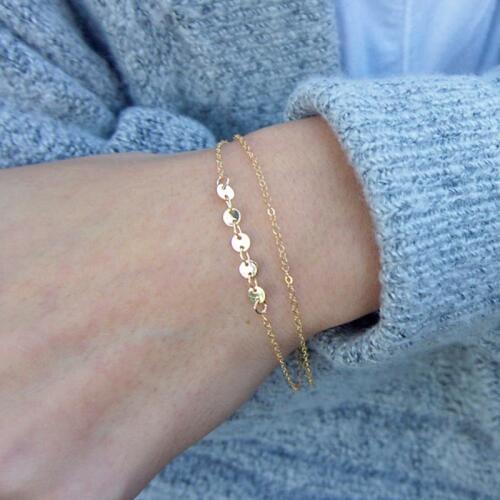 Double Layer Bracelet Gold Filled Bracelet Handmade Coins Jewelry Bracelets Boho Charms Vintage Cheville Anklets Bracelet