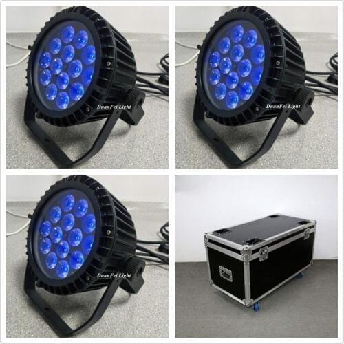 Flightcase) 8 pieces outdoor par led rgbw ip65 par led 64 14x10w par led dmx slim