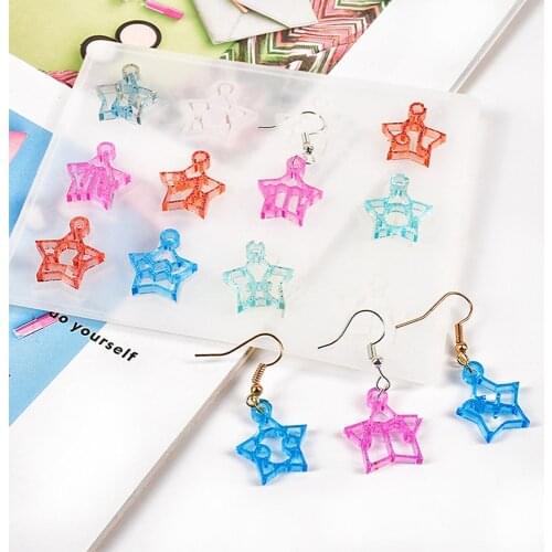 1Set Clear DIY Star/Number/Letter Molds Tool For Keychain Earrings Jewelry Making Tools Accessories Kits