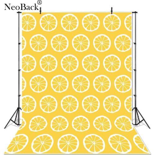 NeoBack Vinyl Yellow Lemon Photography Backdrops Children Backgrounds Studio Portrait Modern Pattern Photographic Backgrounds