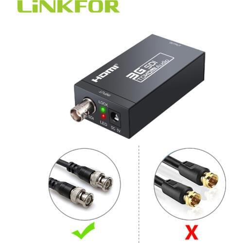 LiNKFOR SDI TO HDMI Converter 1080P SDI to HDTV Audio Converter for SD-SDI Signal And 3G-SDI signals Support PAL and NTSC