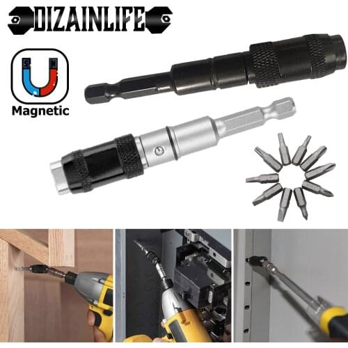 Magnetic Screw Drill Tip Locking Bit Holder with Quick Change Spring Release Collar Electromagnetic screw bit Drill Screw Tool