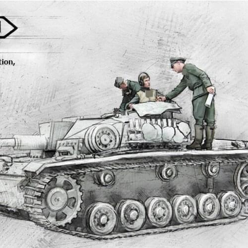 1 / 35 Resin Soldier model World War II military tank Soldier Combat Command white model