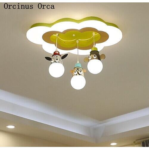 Cartoon Creative LED Animal ceiling lamp Childrens lamp Boys and Girls Bedroom Nordic Modern Simple Cloud ceiling lamp