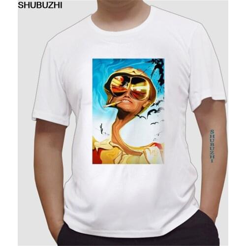 Man Fitted Causual t-shirt Sites hat and Glasses Tees with Fear and Loathing in Las Vegas Men On Sale Designs Clothing euro size