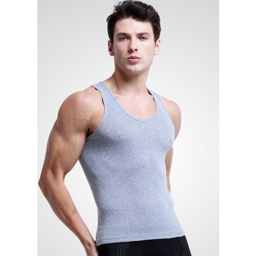 2019 New Summer Men Casual Tank Top Cotton Square Collar Solid Fitness Bodybuilding Sleeveless 3XL Plus Size Men Tops Clothes