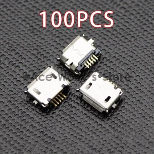 New 100pcs/LOT Micro USB Type B Female 5Pin SMT Socket Jack Connector Port PCB Board