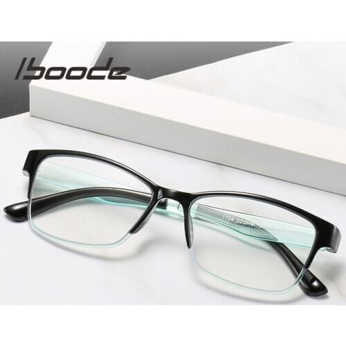 Iboode Optical Ultralight TR90 Reading Glasses Flexible Bendable Women Men Reader glasses Blue Light Blocking Presbyopic Frame