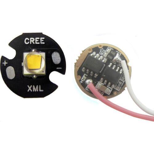 Original 10W CREE XML L2 brighter than T6 White 6500K Flashlight LED light With 16mm Base + 5-Mode 3.7V Driver