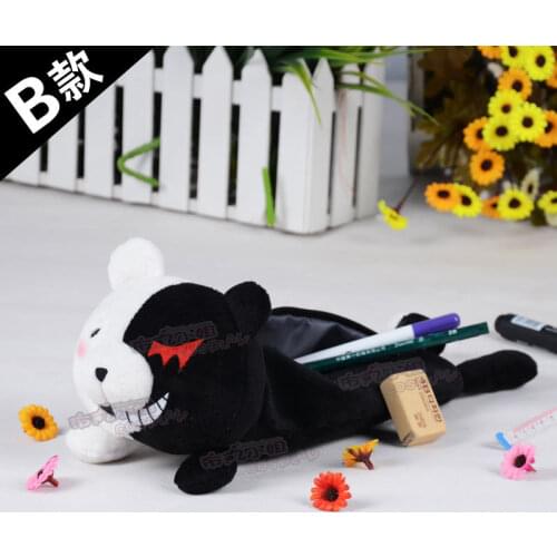 Anime Danganronpa Monokuma Plush Doll Pencil Pen Case Bags Stationery Bag Coin Purse Collectible Animal Dolls Toys Kids Gift