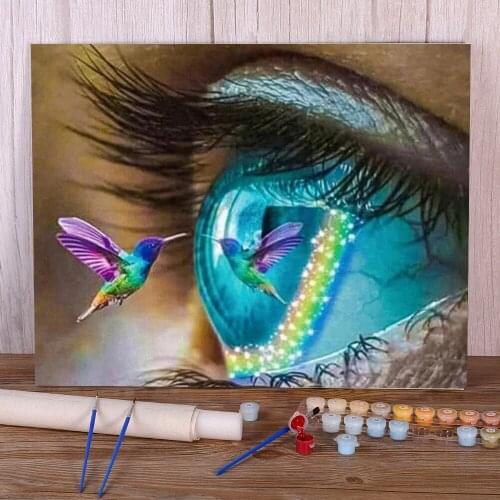 Bird And Eye DIY Paint By Numbers Set Acrylic Paints 50*70 Canvas Painting Decorative Paintings Crafts For Adults Wholesale