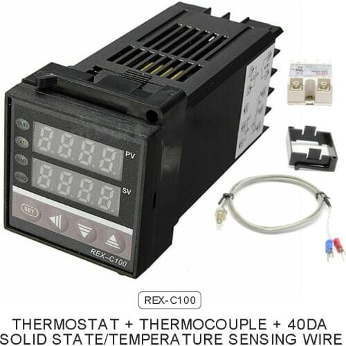 REX-C100 Digital PID Temperature Control Controller High Quality Thermostat Relay/SSR Output With K Thermocouple Probe