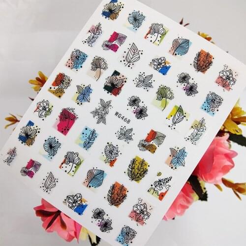 Line Geometry Stickers for Nails Self Adhesive 3D Sliders Nail Art Decoraciones Foil Design Manicure Accesorios