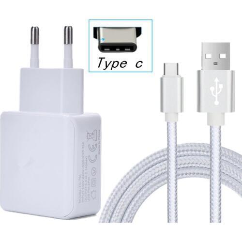 EU Plug 2 Ports USB Charger or Type C cable For Xiaomi mi A1 A2 5 5s 6 Mi 8 SE For HTC 10 U11 eyes life plus Leagoo S8 Pro S9